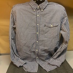 Ralph Lauren XL Stylish Blue Checkered Long Sleeve Shirt